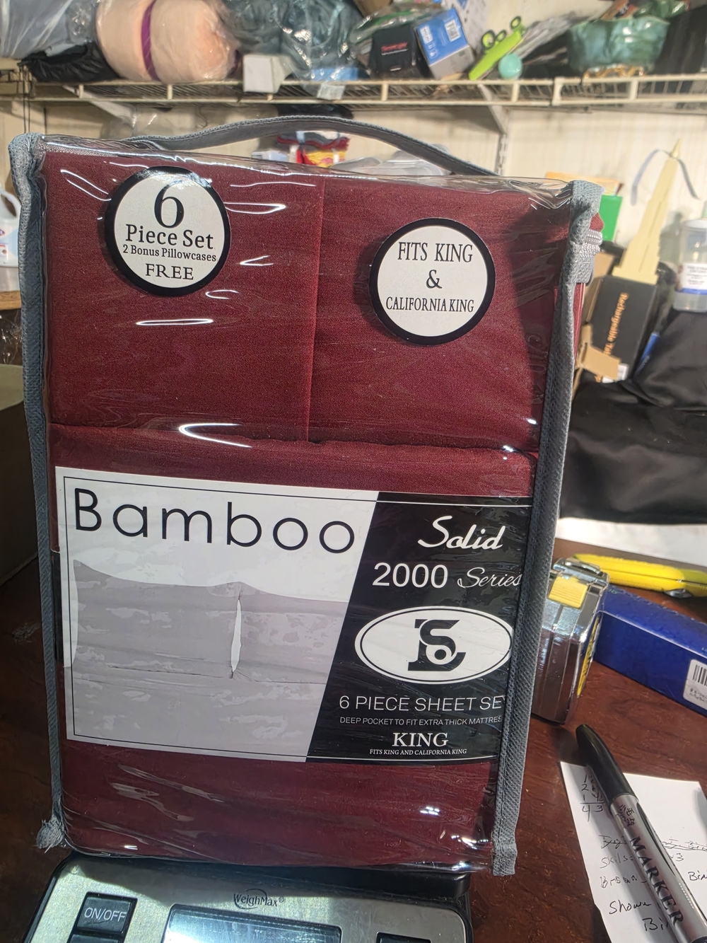 BAMBOO Solid 2000 Series King Sheet Set - Deep Burgundy